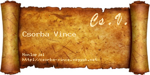 Csorba Vince névjegykártya