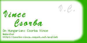 vince csorba business card